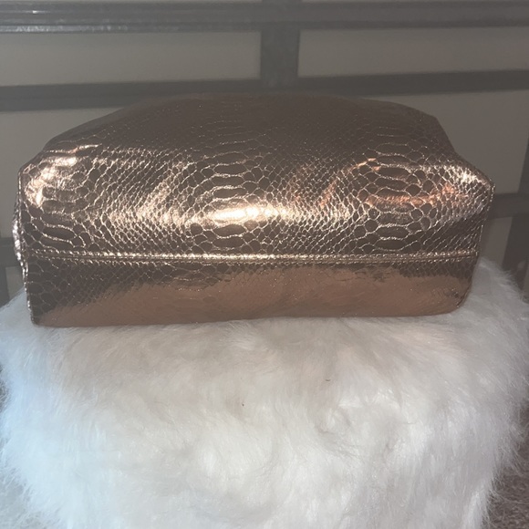 Carlos Falchi python rose gold leather tote. - Picture 2 of 4